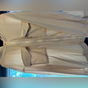 Cream zip up with hood